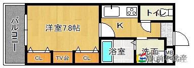 QUON(1K/2階)の間取り写真
