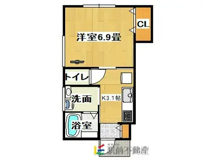 MAISON SOLARE(1K/1階)の間取り写真