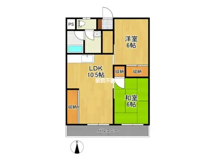 ニューライフ88(2LDK/4階)の間取り写真