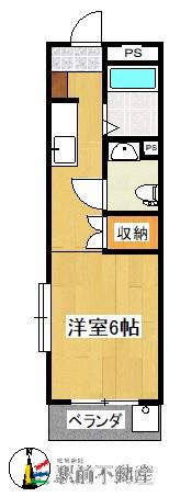 グランカーサ大牟田駅(1K/6階)の間取り写真