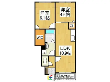 エムズプラザ(2LDK/1階)の間取り写真