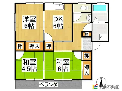 メゾン忠見 (3DK/2階)の間取り写真