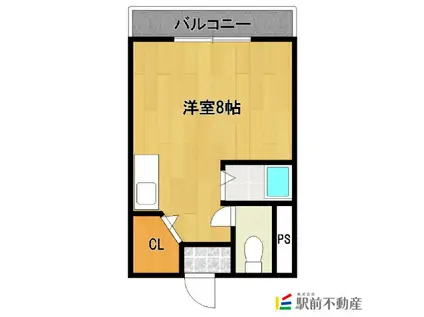 鹿児島本線 西牟田駅 徒歩12分 3階建 築31年(ワンルーム/1階)の間取り写真