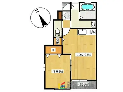 NEO AVANTI ONE(1LDK/1階)の間取り写真