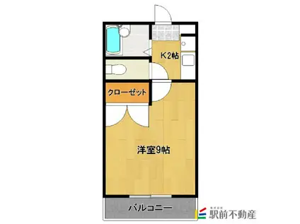 レジデンス筑後北(1K/2階)の間取り写真