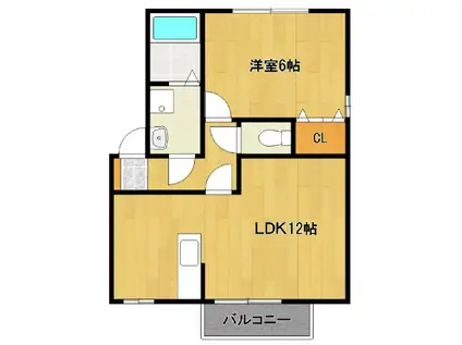 フリメールA棟(1LDK/1階)の間取り写真