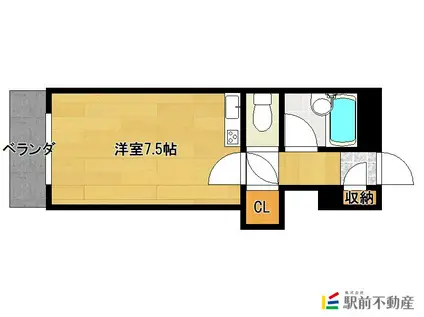 シャトレビル(ワンルーム/4階)の間取り写真