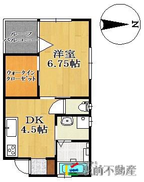 NOAH(1DK/2階)の間取り写真
