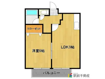 パティオ山ノ井 (1LDK/2階)の間取り写真