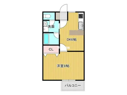 ディンプルハイツ2(1DK/1階)の間取り写真