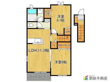 フォレストーリーII(2LDK/2階)の間取り写真