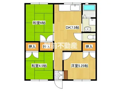 コーポ中古賀(3DK/2階)の間取り写真