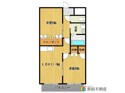 GARNET(2LDK/2階)の間取り写真