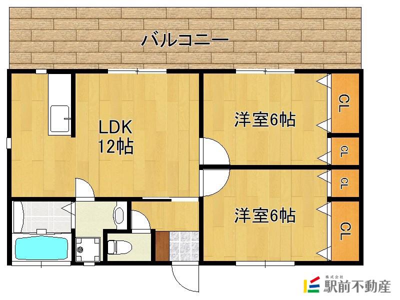 西鉄天神大牟田線 大溝駅 徒歩8分 2階建 築8年(2LDK/1階)の間取り写真