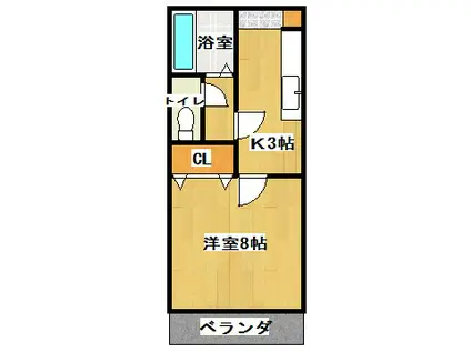 FT1038 C棟(1K/1階)の間取り写真