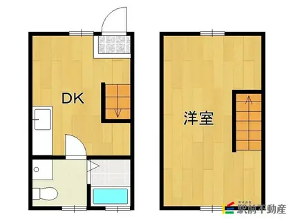 サンマリノ新代(1DK/1階)の間取り写真