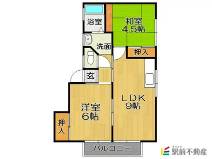 キャナルハイツ(2LDK/2階)の間取り写真