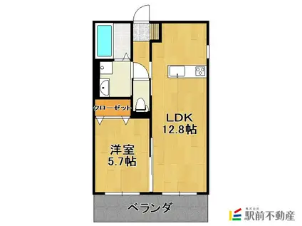 グランコートノア(1LDK/2階)の間取り写真