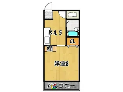 アトラエント(1K/1階)の間取り写真