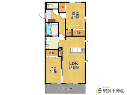 グレイスハイム(2LDK/2階)の間取り写真
