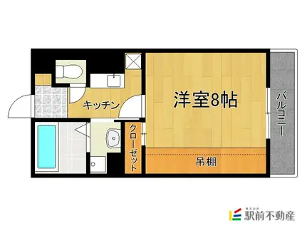 エレガンス大川(1K/2階)の間取り写真