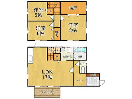 鹿児島本線 羽犬塚駅 徒歩111分 2階建 築19年(3SLDK)の間取り写真