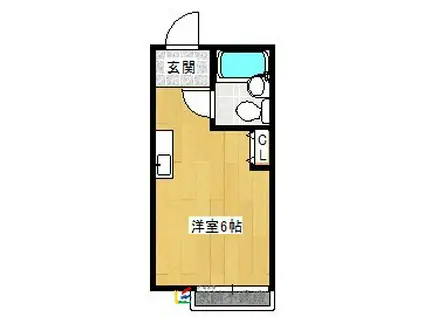 エレガンスハイツ1(ワンルーム/1階)の間取り写真