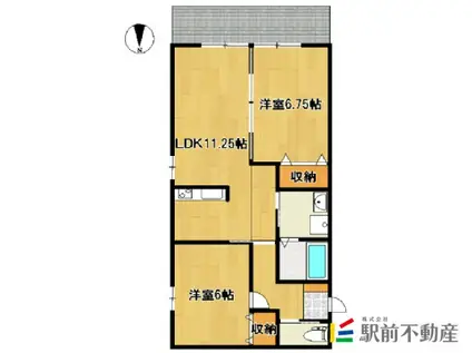 ムーンライフ(2LDK/1階)の間取り写真