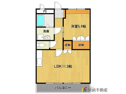 リバーサイドコスモスⅠ(1LDK/1階)の間取り写真