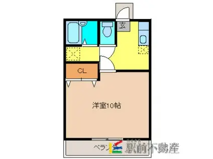 コーポ平塚(1K/2階)の間取り写真