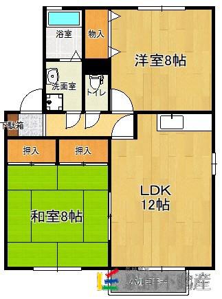 セジュールフレア C棟(2LDK/1階)の間取り写真