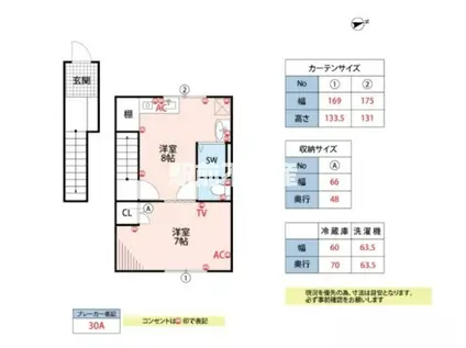 寺尾ビル(1DK/2階)の間取り写真