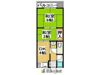 第2ひかりコーポ(2K/1階)の間取り写真