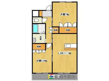 リバーレインコスモス(2LDK/2階)の間取り写真