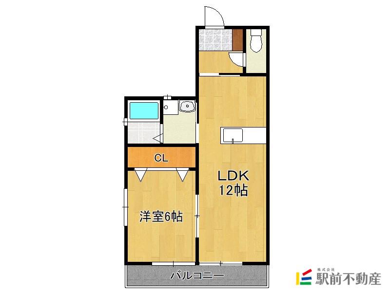 PEACE久恵A棟(1LDK/1階)の間取り写真
