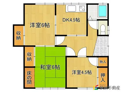 鹿児島本線 銀水駅 徒歩21分 1階建 築52年(3DK)の間取り写真