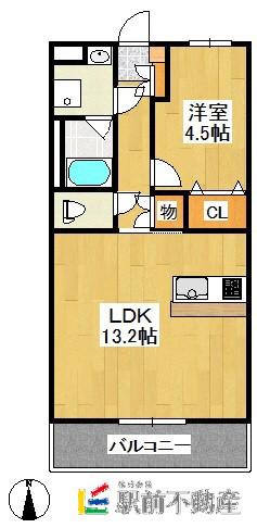 COCOSTAⅡ(1LDK/1階)の間取り写真