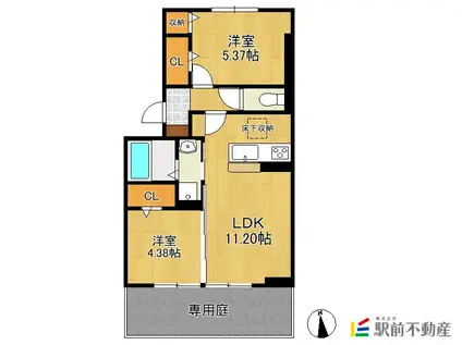 モナローム・シェリ(2LDK/1階)の間取り写真