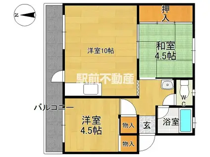 オアシス天領(3K/3階)の間取り写真