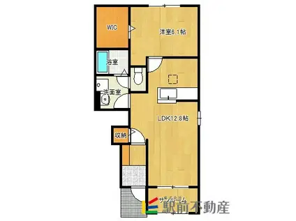 リバーグランデ Ⅱ(1LDK/1階)の間取り写真