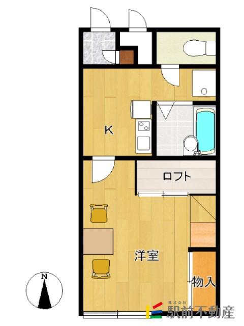 レオパレスチャムプレイス(1K/2階)の間取り写真