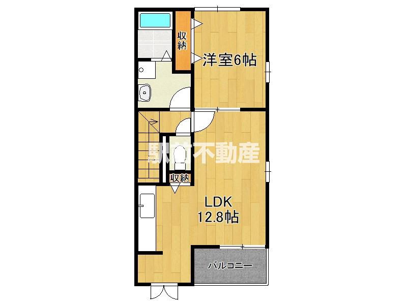 鹿児島本線 羽犬塚駅 徒歩16分 2階建 築11年(1LDK/2階)の間取り写真