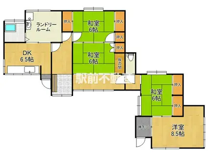 鹿児島本線 荒尾駅(熊本) 徒歩18分 1階建 築64年(4DK)の間取り写真
