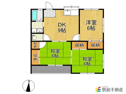 サンヒルズA(3DK/2階)の間取り写真