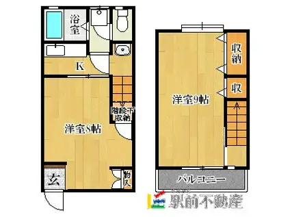 VILLA早津崎(2K/1階)の間取り写真