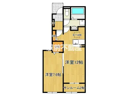 マゼンタ ローズ Ⅰ(1LDK/1階)の間取り写真