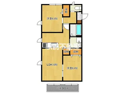 スラージュマンC(2LDK/2階)の間取り写真