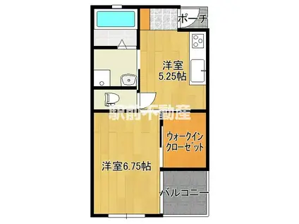 GOOD HABIT(1DK/2階)の間取り写真