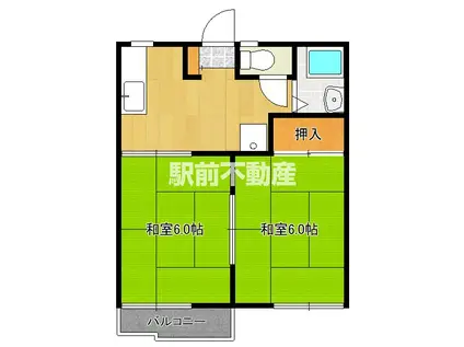 加納レジデンス(2DK/2階)の間取り写真