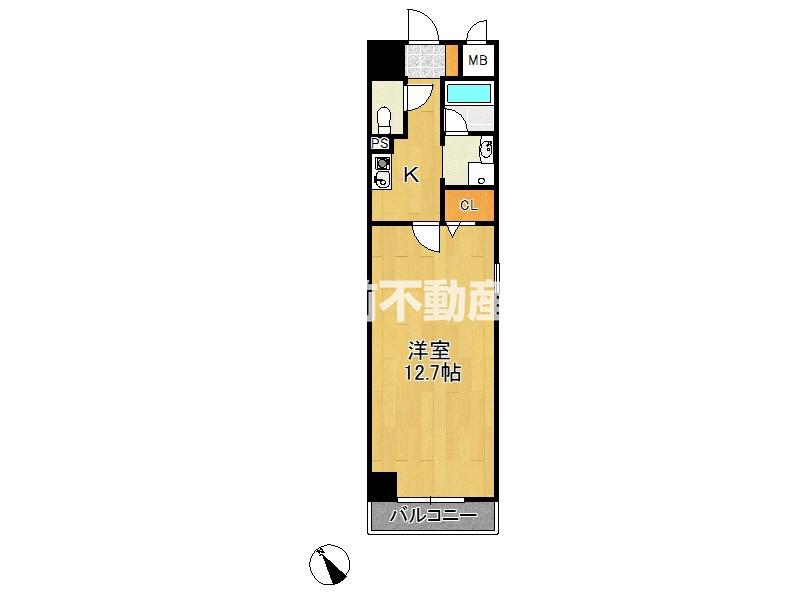 アストレシア(1K/3階)の間取り写真